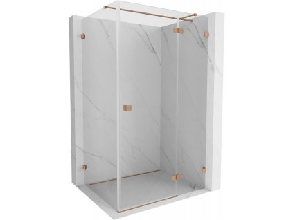 MEXEN/S - Lunar T sprchový kout dveře křídlové pravá 115 x 70, transparent, měď kartáčovaná 834T-115-070-65-00-P