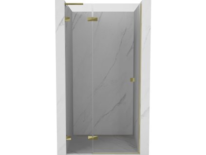 MEXEN/S - Lunar L sprchové dveře křídlové levé 115, transparent, zlatá 834L-115-000-50-00-L