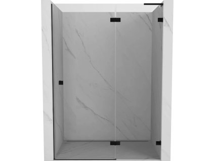 MEXEN/S - Lunar L sprchové dveře křídlové pravé 135, transparent, černá 834L-135-000-70-00-P