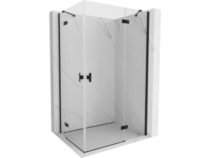 MEXEN/S - Mist H Duo sprchový kout dveře křídlové 80 x 85, transparent, černá 8A5-080L-085P-70-00
