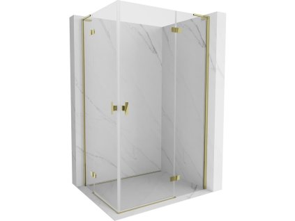 MEXEN/S - Mist-H L Duo sprchový kout dveře křídlové 80 x 120, transparent, zlato 8A5L-080L-120P-50-00