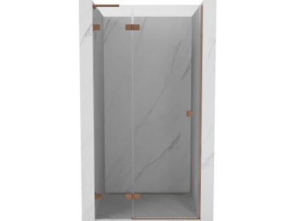 MEXEN/S - Lunar L sprchové dveře křídlové levé 90, transparent, měď kartáčovaná 834L-090-000-65-00-L