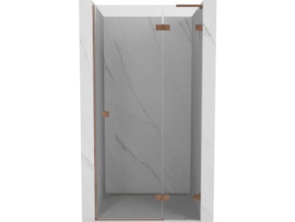 MEXEN/S - Lunar L sprchové dveře křídlové pravé 115, transparent, měď kartáčovaná 834L-115-000-65-00-P