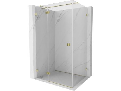 MEXEN/S - Lunar T sprchový kout dveře křídlové levá 125 x 100, transparent, zlato 834T-125-100-50-00-L