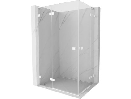 MEXEN/S - Lunar L Duo sprchový kout dveře křídlové 80 x 75, transparent, bílá 834L-080L-075P-20-00