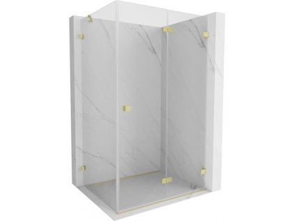 MEXEN/S - Lunar-F sprchový kout skládací dveře pravá 80 x 70, transparent, zlato kartáčovaná 836-080-070-55-00-P