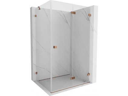 MEXEN/S - Lunar-F sprchový kout skládací dveře pravá 85 x 80, transparent, różowe złot 836-085-080-60-00-P