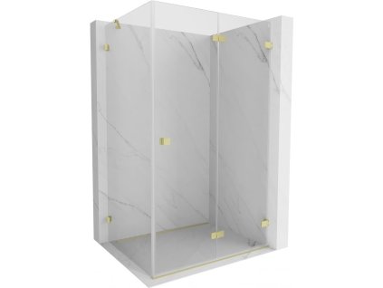 MEXEN/S - Lunar-F sprchový kout skládací dveře pravá 95 x 70, transparent, zlato kartáčovaná 836-095-070-55-00-P