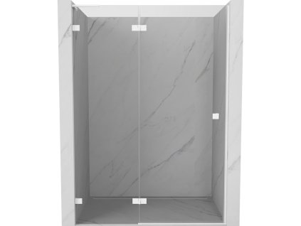 MEXEN/S - Lunar L sprchové dveře křídlové levé 130, transparent, bílá 834L-130-000-20-00-L