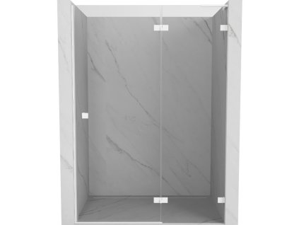 MEXEN/S - Lunar L sprchové dveře křídlové pravé 135, transparent, bílá 834L-135-000-20-00-P