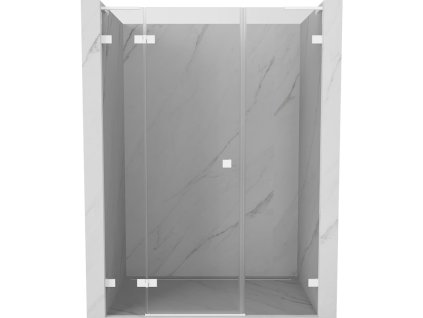MEXEN/S - Lunar L sprchové dveře křídlové levé 135, transparent, bílá 834SL-135-050-20-00-L