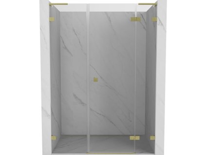 MEXEN/S - Lunar L sprchové dveře křídlové pravé 120, transparent, zlatá kartáčovaná 834SL-120-050-55-00-P