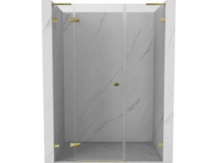MEXEN/S - Lunar L sprchové dveře křídlové levé 160, transparent, zlatá 834SL-160-050-50-00-L