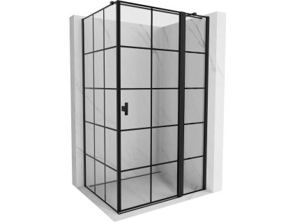 MEXEN/S - Mist T sprchový kout dveře křídlové pravá 80 x 95, černá dekor, černá 8A4T-080-095-70-77-P