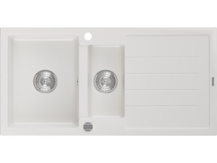 MEXEN - Andres granitový dřez 1.5 s odkapávačem 1000x500 mm, bílá 6515101510-20