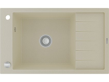 MEXEN - Elias granitový dřez 1 mísa dřez s vypouštěním krátký odkapávač 795x480 mm, béžová 6511791005-69