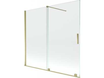 MEXEN/S - Velar Dvoukřídlá posuvná vanová zástěna 170 x 150, transparent, zlatá 896-170-000-01-50