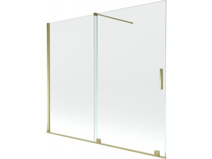 MEXEN/S - Velar Dvoukřídlá posuvná vanová zástěna 180 x 150, transparent, zlatá 896-180-000-01-50