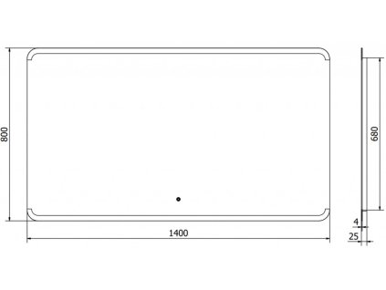 MEXEN - Nida zrcadlo s osvětlením 140 x 80, LED 600 9806-140-080-611-00