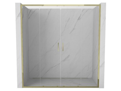 MEXEN - Exo dvojité posuvné sprchové dveře 170, transparent, zlatá 8152-170-000-50-00