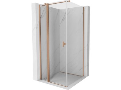 MEXEN/S - Mist T sprchový kout dveře křídlové 85 x 85, transparent, měď kartáčovaná 8A4T-085-085-65-00