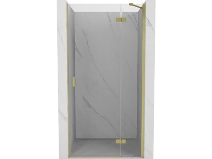 MEXEN/S - Mist-H sprchové dveře křídlové pravé 85, transparent, zlatá kartáčovaná 8A5-085-000-55-00-P