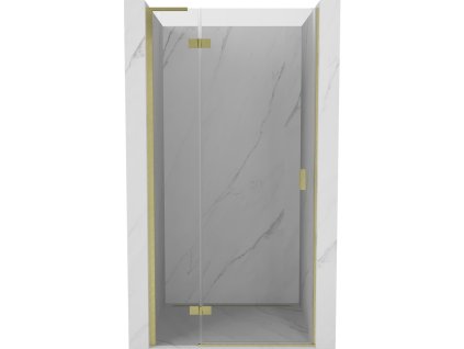 MEXEN/S - Mist-H L sprchové dveře křídlové levé 105, transparent, zlatá kartáčovaná 8A5L-105-000-55-00-L