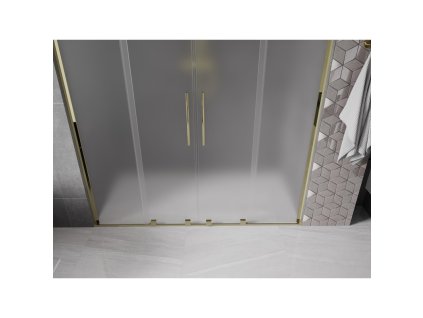 MEXEN/S - Velar L Duo posuvné sprchové dveře 200, dekor, zlatá 871-200-003-32-50