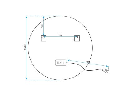 REA - Zrcadlo LED 70cm HZJ070 HOM-02827