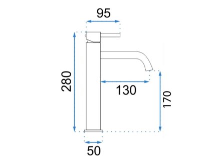 REA - Umyvadlová baterie Lungo Grip - broušené Copper, vysoká REA-B8988