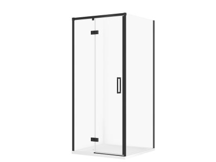 CERSANIT - SET C176 Sprchový kout Larga, levý, 90x90x195, černá + vanička Tako 90x4 S601-343