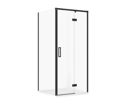 CERSANIT - SET C177 Sprchový kout Larga, pravý, 90x90x195, černá + vanička Tako 90x4 S601-344