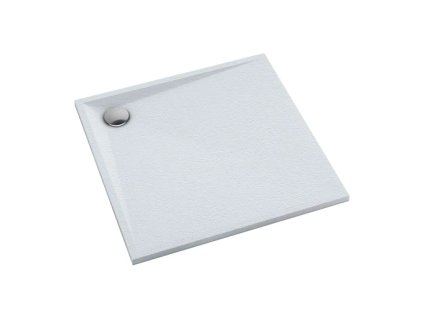 OMNIRES - STONE čtvercová sprchová vanička s kamennou strukturou, 80 x 80 cm bílá mat /BM/ STONE80/KBM