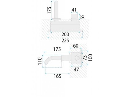 REA - Podomítková baterie Argon Brush Copper + BOX REA-B2093