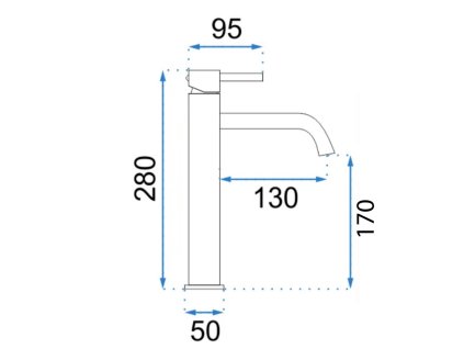 REA - Umyvadlová baterie Lungo - Titan vysoká REA-B8986