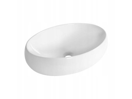 REA - AURORA BÍLÉ OVÁLNÉ UMYVADLO NA DESKU BEZ PŘEPADU 50 x 35 cm BASARO BAS-U1004