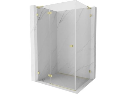 MEXEN/S - Lunar L sprchový kout dveře křídlové levá 70 x 80, transparent, zlato kartáčovaná 834L-070-080-55-00-L