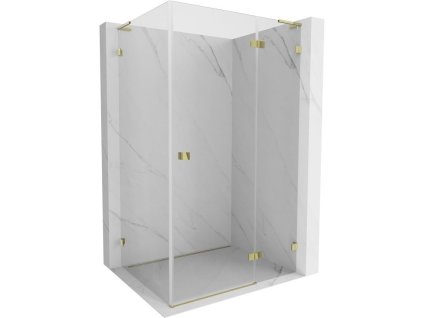 MEXEN/S - Lunar L sprchový kout dveře křídlové pravá 75 x 80, transparent, zlato 834L-075-080-50-00-P