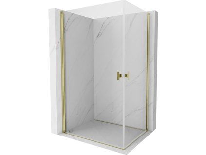 MEXEN/S - Mist-B Duo sprchový kout dveře křídlové 80 x 75, transparent, zlato 8A2-080-075-50-00