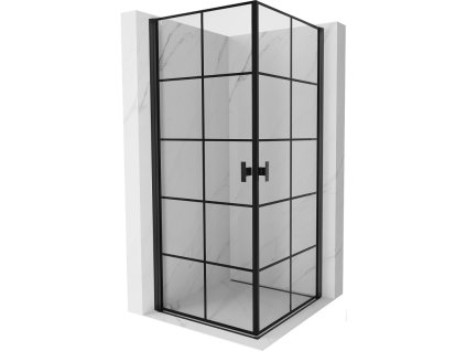 MEXEN/S - Mist-B Duo sprchový kout dveře křídlové 80 x 80, černá kratka, černá 8A2-080L-080P-70-77