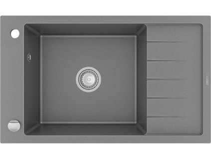 MEXEN - Elias granitový dřez 1 mísa dřez s vypouštěním krátký odkapávač 795x480 mm, šedá 6511791005-71