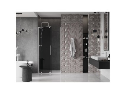 MEXEN/S - Velar L posuvné sprchové dveře 100, grafit, bílá 871-100-003-41-20