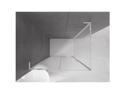MEXEN/S - Velar L sprchový kout, posuvné dveře 110 x 90, dekor, chrom 871-110-090-33-01