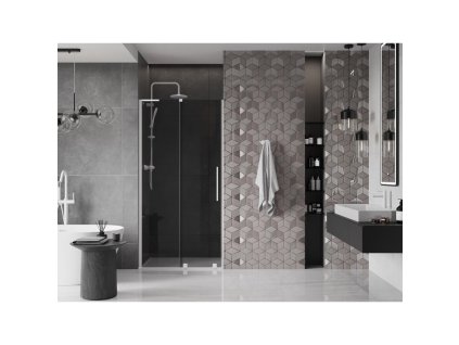 MEXEN/S - Velar L posuvné sprchové dveře 120, grafit, bílá 871-120-003-41-20