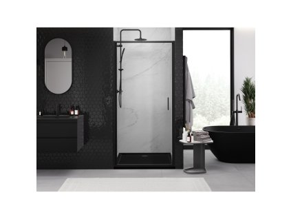 MEXEN - Exo sprchové dveře křídlové 95, transparent, černá 817-095-000-70-00