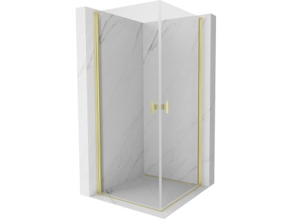 MEXEN/S - Mist-B Duo sprchový kout dveře křídlové 100 x 100, transparent, zlato kartáčovaná 8A2-100-100-55-00