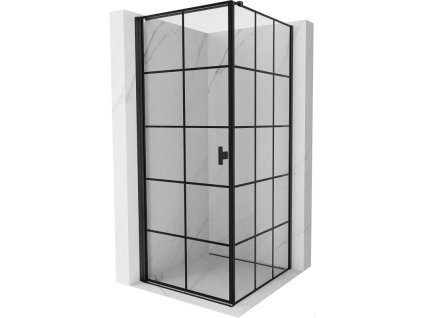 MEXEN/S - Mist-B sprchový kout dveře křídlové levá 70 x 70, černá kratka, černá 8A2T-070-070-70-77-L