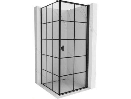 MEXEN/S - Mist-B sprchový kout dveře křídlové pravá 70 x 70, černá kratka, černá 8A2T-070-070-70-77-P