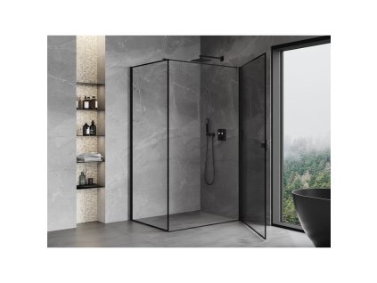 MEXEN/S - Mist-B  sprchový kout dveře křídlové pravá 70 x 75, černá okraj, černá 8A2T-070-075-70-70-P