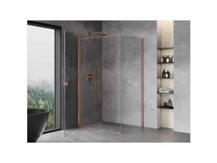 MEXEN/S - Mist-B  sprchový kout dveře křídlové 70 x 80, transparent, měď kartáčovaná 8A2T-070-080-65-00
